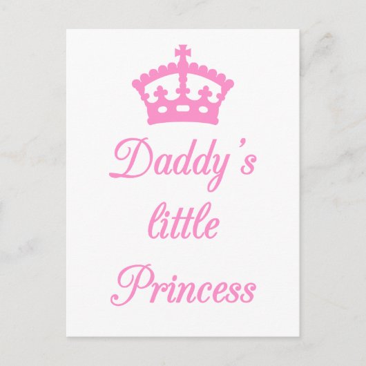 Daddys kleine Prinzessin, Textdesign mit Krone Postkarte (Vorderseite)