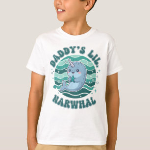 Daddys kleiner Narwal süße Ozean-Anima T-Shirt