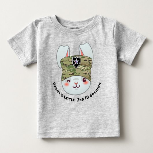 "Daddys kleiner Soldat der zweiten Infanterieabtei Baby T-shirt (Vorderseite)