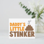 Daddy's kleiner STINKER mit niedlichem Poo Postkarte (Stehend Vorderseite)
