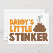 Daddy's kleiner STINKER mit niedlichem Poo Postkarte (Vorne/Hinten)