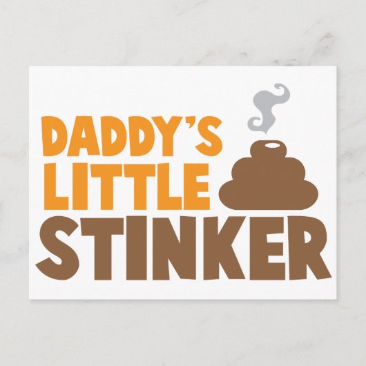 Daddy's kleiner STINKER mit niedlichem Poo Postkarte (Vorderseite)
