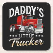 Daddys kleiner Trucker Rechteckiger Pappuntersetzer (Vorderseite)