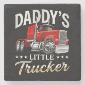 Daddys kleiner Trucker Steinuntersetzer (Vorderseite)