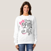 Daddys kleines Mädchen rosa Bogen Schrift Sweatshirt (Vorne ganz)
