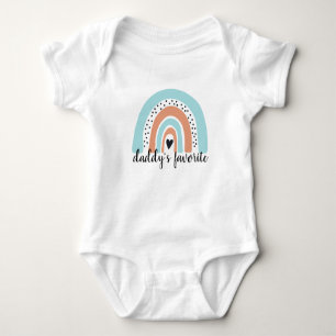 Daddy's Lieblings Rainbow Heart Blue Peach Baby Strampler