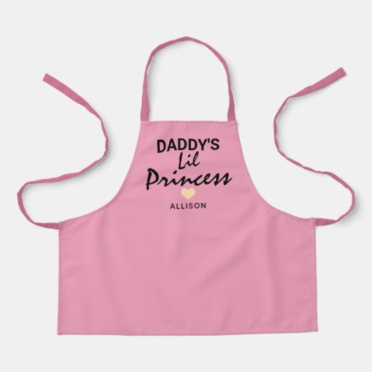 Daddy's Lil Princess Pink Heart Personalisiert Kid Schürze (Vorderseite)