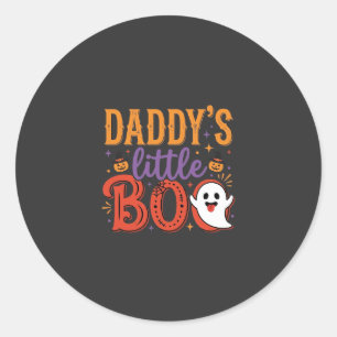 Daddy's Little Boo Halloween-Geister-Design Runder Aufkleber