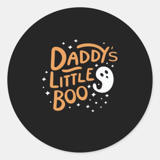 Daddy's Little Boo, Happy Halloween Runder Aufkleber (Vorderseite)