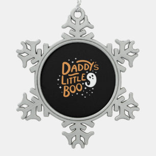 Daddy's Little Boo, Happy Halloween Schneeflocken Zinn-Ornament