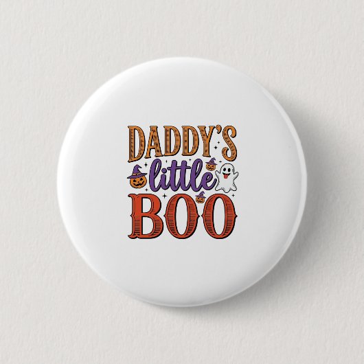 Daddys Little Boo Vintage Halloween Button (Vorderseite)