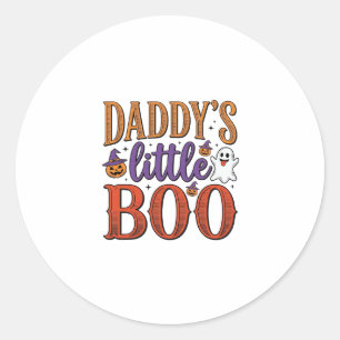 Daddys Little Boo Vintage Halloween Runder Aufkleber