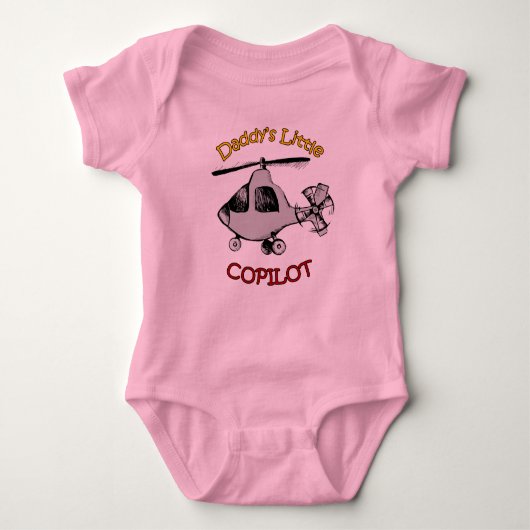 Daddy's Little Copilot (Hubschrauber) Baby Strampler (Vorderseite)
