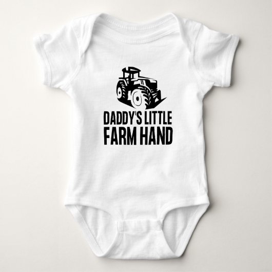 Daddy's Little Farm Hand Funny Traktor Baby Gesche Baby Strampler (Vorderseite)