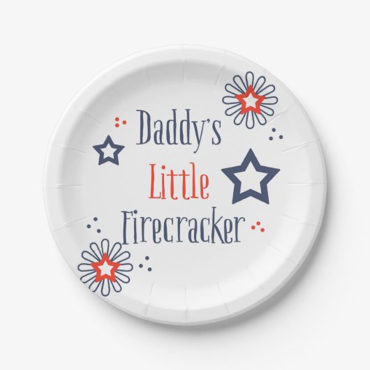 Daddy's Little Firecracker Pappteller (Vorderseite)