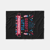 Daddys Little Firecracker Unabhängigkeitstag Feuer Fleecedecke (Vorderseite (Horizontal))