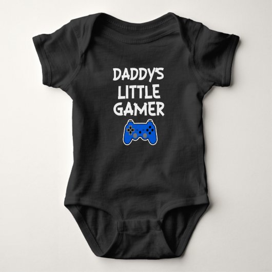 Daddy's Little Gamer-lustiges Baby-Shirt Baby Strampler (Vorderseite)