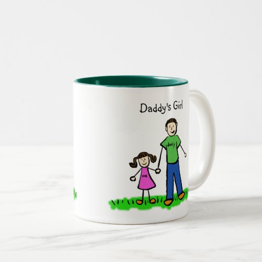 Daddy's Little Girl Brünett Tasse (Anpassen) (VorderseiteRechts)