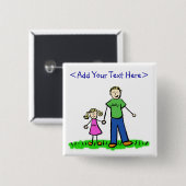 Daddy's Little Girl Button (Blond) (Vorne & Hinten)