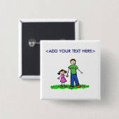 Daddy's Little Girl Button (Brünett) (Vorne & Hinten)