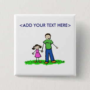 Daddy's Little Girl Button (Brünett)