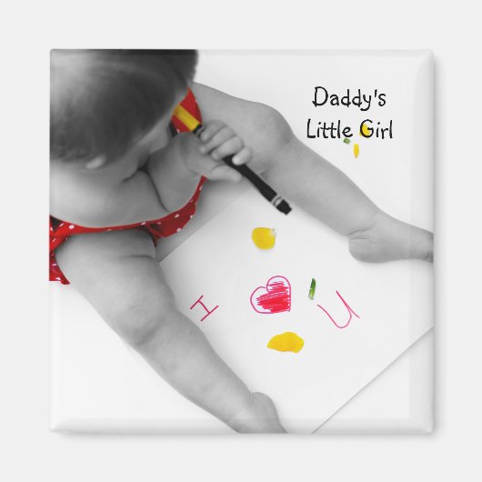 Daddys Little Girl I Liebe Sie Vater I Herz U Magnet (Vorne)
