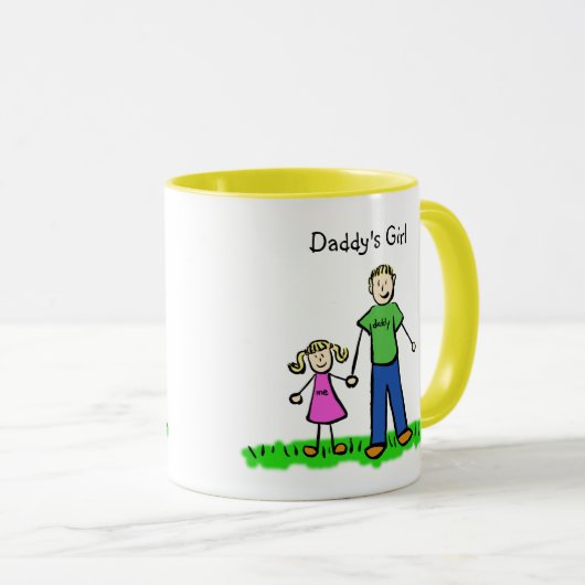Daddy's Little Girl Zeichnend Blond Tasse (Anpasse (VorderseiteRechts)