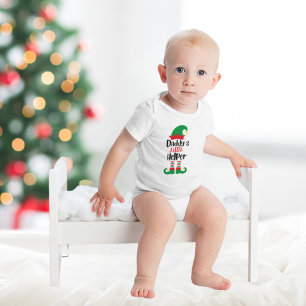 Daddy's Little Helper Christmas Elf Baby Strampler