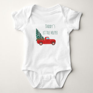 Daddys Little Helper Pickup Truck Weihnachtsbaum Baby Strampler