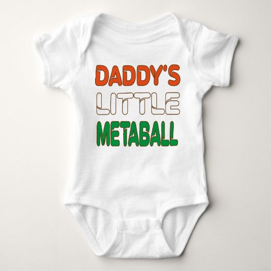 Daddy's Little Meatball Funny Italy Vater Joke Baby Strampler (Vorderseite)