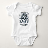 Daddy's Little Metalhead Skull Design Baby Strampler (Vorderseite)