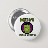 Daddy's Little Monster T - Shirt und Geschenke Button (Vorne & Hinten)