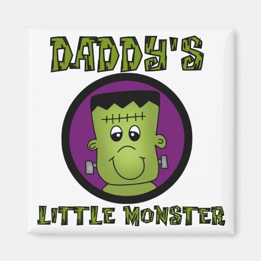 Daddy's Little Monster T - Shirt und Geschenke Magnet (Vorne)