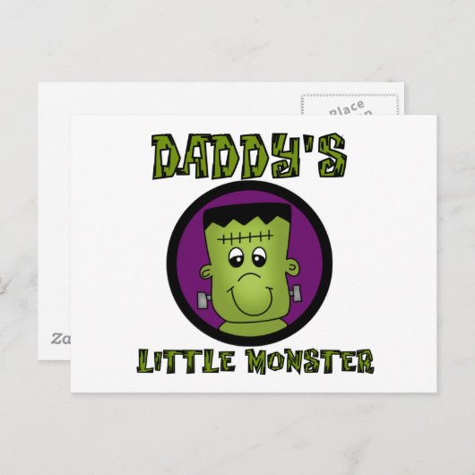 Daddy's Little Monster T - Shirt und Geschenke Postkarte (Vorne/Hinten)