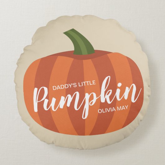 Daddy's Little Pumpkin Fall Herbst Kinderzimmer Rundes Kissen (Vorderseite)