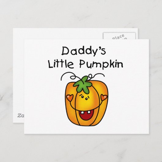 Daddy's Little Pumpkin T - Shirt und Geschenke Postkarte (Vorne/Hinten)