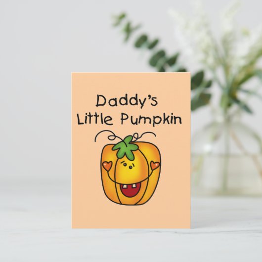 Daddy's Little Pumpkin T - Shirt und Geschenke Postkarte (Stehend Vorderseite)