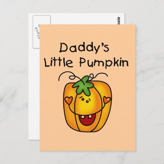 Daddy's Little Pumpkin T - Shirt und Geschenke Postkarte (Vorne/Hinten)