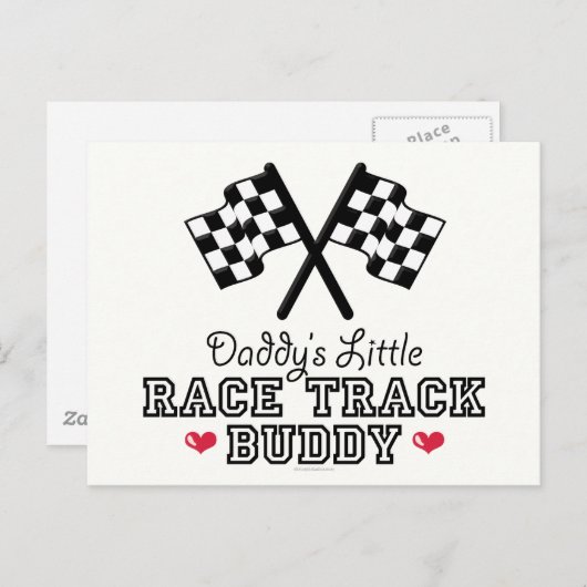 Daddy's Little Race Track Buddy Postcard Postkarte (Vorne/Hinten)