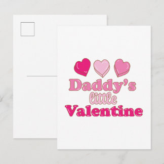 Daddy's Little Valentine Design mit Herzen Einladungspostkarte