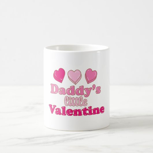 Daddy's Little Valentine Design mit Herzen Kaffeetasse (Mittel)