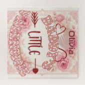 Daddys Little Valentine Soft Blush Pink Rose Ivory Puzzle (Horizontal)