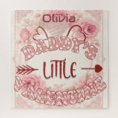 Daddys Little Valentine Soft Blush Pink Rose Ivory Puzzle (Vertikal)