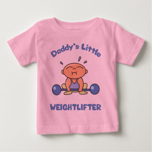 Daddys Little Weightlifter Kids Weightlift Baby T-shirt