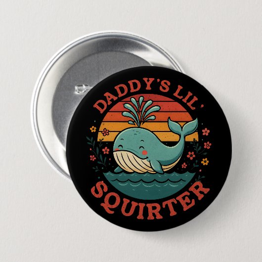 Daddys Little Whale Button (Vorne & Hinten)