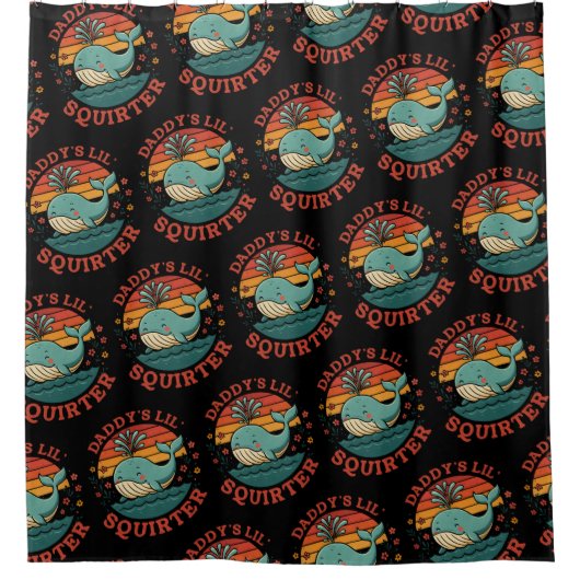 Daddys Little Whale Duschvorhang (Vorderseite)