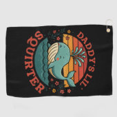 Daddys Little Whale Golfhandtuch (Horizontal)