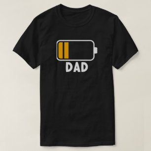 Daddy's Low Battery Family Herren Schwarz T-Shirt