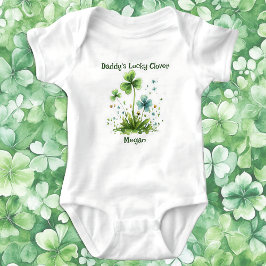 Daddy's Lucky Clover Kleeblatt St. Patricks Day Baby Strampler