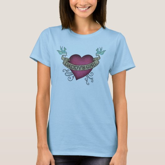 Daddys Mädchen HeartTattoo T-Shirt (Vorderseite)